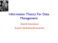 Information Theory For Data Management PowerPoint PPT Presentation