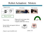 Robot Actuation: Motors