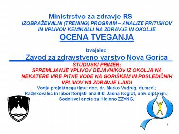 Ministrstvo za zdravje RS IZOBRA