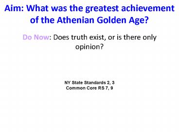 Aim: What was the greatest achievement of the Athenian Golden Age?