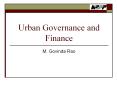 Urban Governance and Finance PowerPoint PPT Presentation