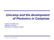 Unicamp and the development of Photonics in Campinas