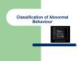 Classification of Abnormal Behaviour PowerPoint PPT Presentation