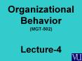 Organizational Behavior (MGT-502) PowerPoint PPT Presentation