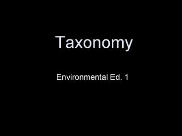 Taxonomy