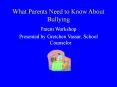 What Parents Need to Know About Bullying PowerPoint PPT Presentation