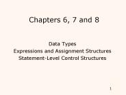 Chapters 6, 7 and 8
