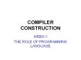 COMPILER CONSTRUCTION PowerPoint PPT Presentation