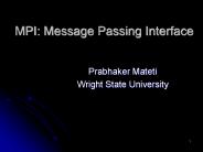 MPI: Message Passing Interface