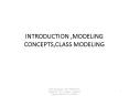 INTRODUCTION ,MODELING CONCEPTS,CLASS MODELING PowerPoint PPT Presentation