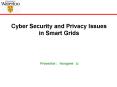 Cyber Security and Privacy Issues in Smart Grids PowerPoint PPT Presentation