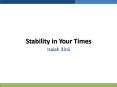 Stability in Your Times PowerPoint PPT Presentation