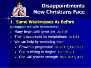 Disappointments New Christians Face