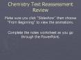 Chemistry Test Reassessment Review PowerPoint PPT Presentation