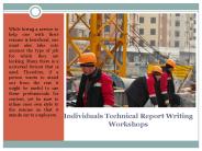 Individuals Technical Report Writing Workshops