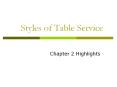 Styles of Table Service PowerPoint PPT Presentation