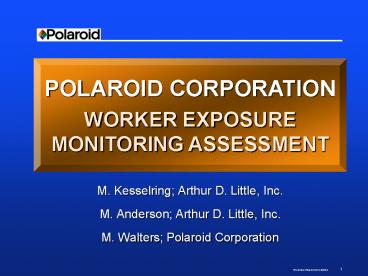M. Kesselring; Arthur D. Little, Inc.