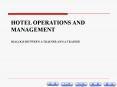 HOTEL OPERATIONS AND MANAGEMENT PowerPoint PPT Presentation