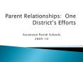 Parent Relationships: One District PowerPoint PPT Presentation