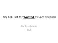 My ABC List for Wanted by Sara Shepard PowerPoint PPT Presentation