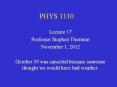 PHYS 1110 PowerPoint PPT Presentation