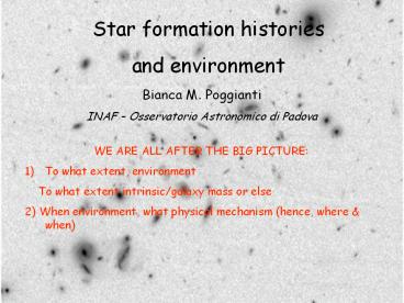 Star formation histories