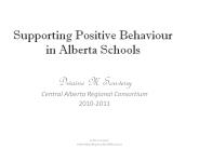 Supporting Positive Behaviour in Alberta Schools