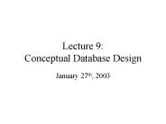 Lecture 9: Conceptual Database Design