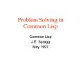 Problem Solving in Common Lisp PowerPoint PPT Presentation