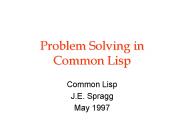 Problem Solving in Common Lisp