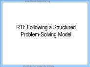 RTI: Following a Structured Problem-Solving Model