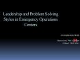 Leadership and Problem Solving Styles in Emergency Operations Centers PowerPoint PPT Presentation