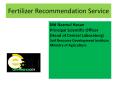 Fertilizer Recommendation Service PowerPoint PPT Presentation