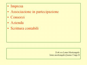 Dott.ssa Laura Mastrangelo laura.mastrangelo@nemo.Unipr.It