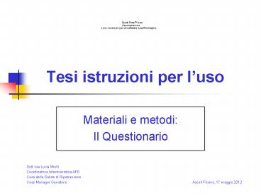 Tesi istruzioni per l