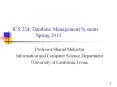 ICS 224: Database Management Systems Spring 2011 PowerPoint PPT Presentation