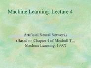 Machine Learning: Lecture 4