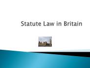 Statute Law in Britain