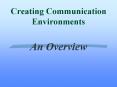 Creating Communication Environments PowerPoint PPT Presentation