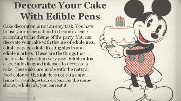 Decorate Your Cake With Edible Pens
