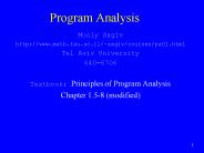 Program Analysis