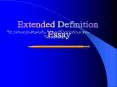 Extended Definition PowerPoint PPT Presentation