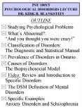 PSY 100Y5 PSYCHOLOGICAL DISORDERS LECTURE DR. KIRK R. BLANKSTEIN PowerPoint PPT Presentation