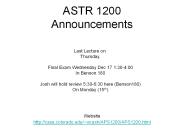 ASTR 1200 Announcements