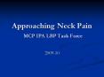 Approaching Neck Pain MCP IPA LBP Task Force PowerPoint PPT Presentation