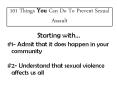 101 Things You Can Do To Prevent Sexual Assault PowerPoint PPT Presentation