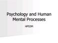 Psychology and Human Mental Processes PowerPoint PPT Presentation