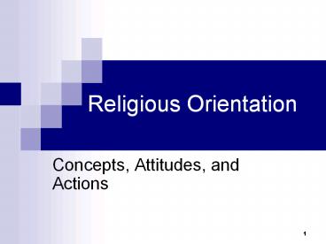 Religious Orientation