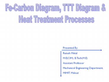 Fe-Carbon Diagram, TTT Diagram