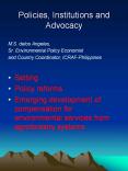 Policies, Institutions and Advocacy PowerPoint PPT Presentation